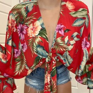 Forever 21 Knotted in Front Blouse